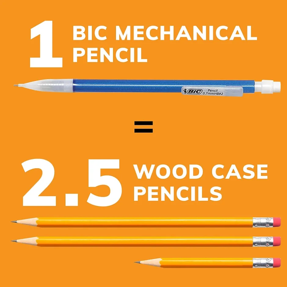 BIC Mechanical Pencils, Assorted Sizes, #2 Lead, 60/Pack (WX7TG026-BLK) Outlet