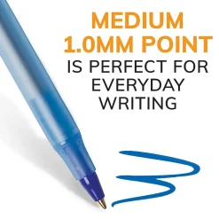 BIC Round Stic Xtra Life Ballpoint Pens, Medium Point, 1.0mm, Blue Ink, 60/Pack (GSM609BE) Online