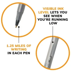 BIC Round Stic Xtra-Life Ballpoint Pens, Medium Point, 1.0mm, Black Ink, 60/Pack (GSM609-BLK) Best