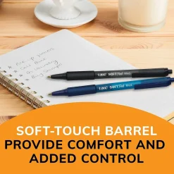 BIC Soft Feel Retractable Ballpoint Pen, Medium Point, Black Ink, 36/Pack (SCSM361BLK) Clearance