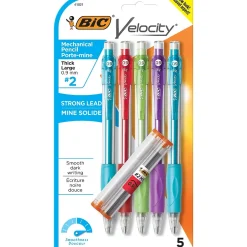 BIC Velocity Mechanical Pencil, 0.9mm, #2 Hard Lead, 5/Pack (MVP51-BLK) Online