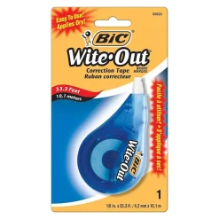 BIC Wite-Out Correction Tape, White, Bulk (WOTAPP1CT) Clearance
