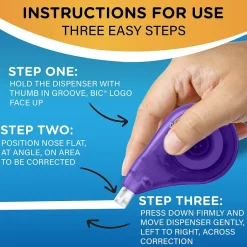 BIC Wite-Out EZ Correct Correction Tape, White, Pack of 6 (WOTAPP11-6) Online