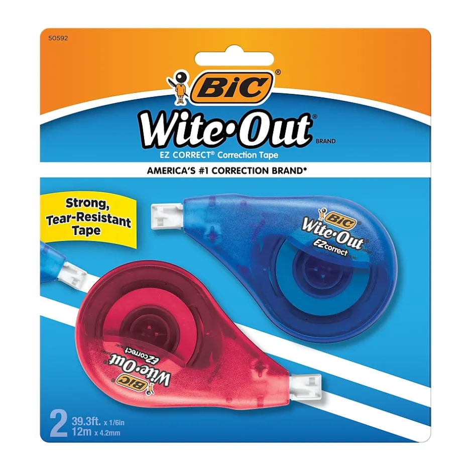 BIC Wite-Out EZ Correct Correction Tape, White, 2/Pack (50592) Online