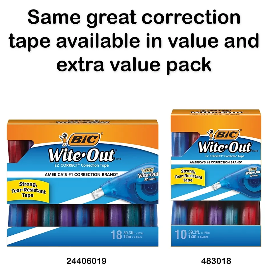BIC Wite-Out EZ Correct Correction Tape, White, 2/Pack (50592) Online