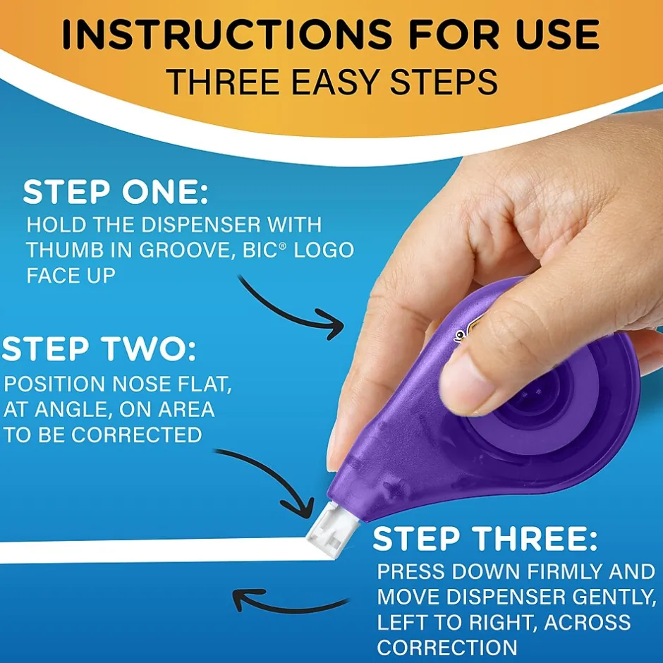BIC Wite-Out EZ Correct Correction Tape, White, 2/Pack (50592) Online