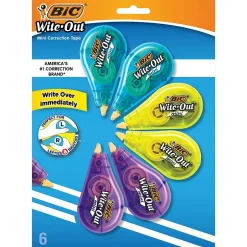 BIC Wite-Out Mini Correction Tape, White, 6/Pack (WOTMP61-WHI) Clearance