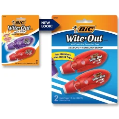 BIC Wite-Out Mini Correction Tape, White, 2/Pack (50754)
