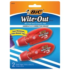 BIC Wite-Out Mini Correction Tape, White, 2/Pack (50754)
