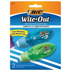 BIC Wite-Out Mini Correction Tape, White, 2/Pack (50754)