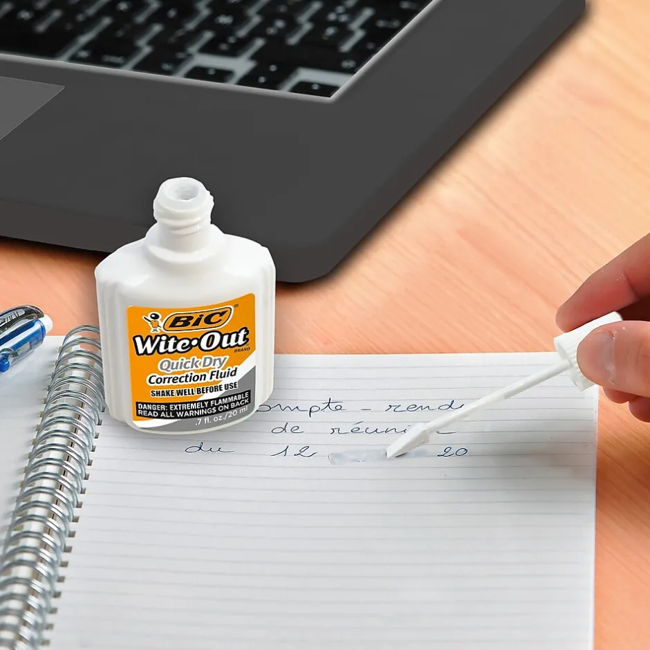 BIC Wite-Out Quick Dry Correction Fluid, 20 ml., White (50605/WOFQD12) Outlet