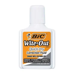 BIC Wite-Out Quick Dry Correction Fluid, 20 ml., White, 2/Pack (WOFQDP24-A-WHI)