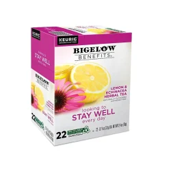 Tea<Bigelow Benefits Stay Well Lemon and Echinacea Herbal Tea Pods, 22/Pack (5000359645)