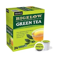 Keurig K-Cups<Bigelow Classic Green Tea, Keurig K-Cup Pod, 24 Pods/Pack, 4 Packs/Carton (6085CT)