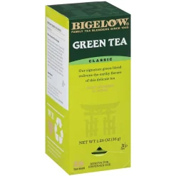 Tea<Bigelow Classic Green Tea Bags, 28/Box (RCB00388)