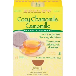 Keurig K-Cups<Bigelow Cozy Chamomile Herbal Tea for Pod Brewing Machines, Caffeine Free, 18/Box (RCB10906)