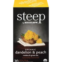 Tea<Bigelow Steep Dandelion & Peach Green & Rooibos Tea Bags, 20/Box (17715)