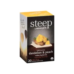 Tea<Bigelow Steep Dandelion & Peach Green & Rooibos Tea Bags, 20/Box (17715)