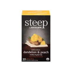 Tea<Bigelow Steep Dandelion & Peach Green & Rooibos Tea Bags, 20/Box (17715)