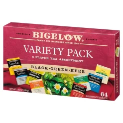 Tea<Bigelow Variety Pack Assorted Tea Bags, 64/Box (10568)