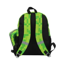 Backpacks<Bioworld Kids' 6-Piece Minecraft Backpack Set, Medium, Green/Black (B1Y68B6MNCSB00)