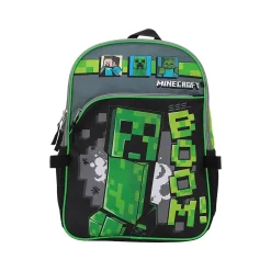 Backpacks<Bioworld Kids' 6-Piece Minecraft Backpack Set, Medium, Green/Black (B1Y68B6MNCSB00)