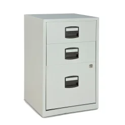 Clearance ® Three Drawer Steel Home Filing Cabinet, Light Gray File Cabinets