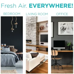 Air Purifiers<Black & Decker HEPA Tabletop Air Purifier, 3-Speed, White (BAPT02)