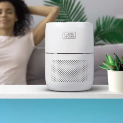 Air Purifiers<Black & Decker HEPA Tabletop Air Purifier, 3-Speed, White (BAPT02)