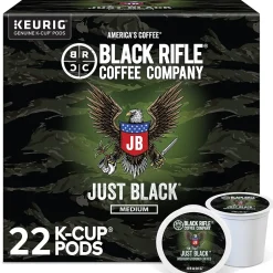 Keurig K-Cups<Black Rifle Coffee Company Just Black Coffee Keurig® K-Cup® Pods, Medium Roast, 22/Box (5000384042)