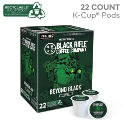 Keurig K-Cups<Black Rifle Coffee Company Beyond Black Coffee Keurig® K-Cup® Pods, Dark Roast, 22/Box (5000384043)