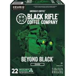 Keurig K-Cups<Black Rifle Coffee Company Beyond Black Coffee Keurig® K-Cup® Pods, Dark Roast, 22/Box (5000384043)