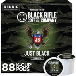 Keurig K-Cups<Black Rifle Coffee Company Just Black Coffee Keurig® K-Cup® Pods, Medium Roast, 88/Carton (5000384043CT)