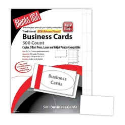 Blanks/USA® 3 1/2" x 2" 80 lbs. Micro-Perforated Business Card, White, 2500/Pack Business Cards