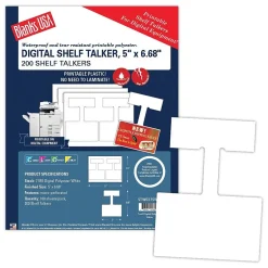 Outlet Blanks/USA® 5" Tall Shelf Talker, White, 200/Pack Business Cards