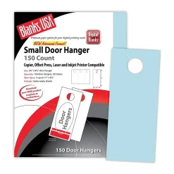 Outlet Blanks/USA® 3.67" x 8 1/2" 67 lbs. Digital Bristol Cover Door Hanger, Blue, 50/Pack Business Cards