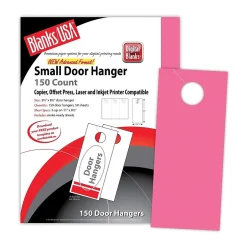 Sale Blanks/USA® 3.67" x 8 1/2" 65 lbs. Digital Timberline Cover Door Hanger, Plasma Pink, 50/Pack Business Cards