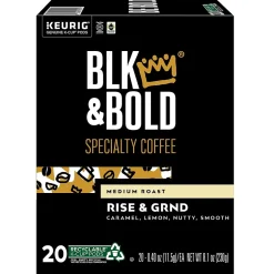 Keurig K-Cups<BLK & Bold Rise & GRND Coffee Keurig® K-Cup® Pods, Medium Roast, 20/Box (OKB90055)