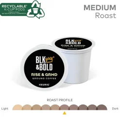 Keurig K-Cups<BLK & Bold Rise & GRND Coffee Keurig® K-Cup® Pods, Medium Roast, 20/Box (OKB90055)