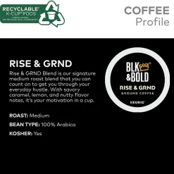 Keurig K-Cups<BLK & Bold Rise & GRND Coffee Keurig® K-Cup® Pods, Medium Roast, 20/Box (OKB90055)