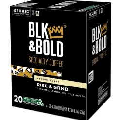 Keurig K-Cups<BLK & Bold Rise & GRND Coffee Keurig® K-Cup® Pods, Medium Roast, 80/Carton (OKB90055CT)