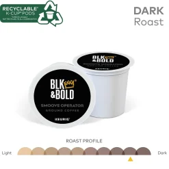 Keurig K-Cups<BLK & Bold Smoove Operator Coffee Keurig® K-Cup® Pods, Dark Roast, 20/Box ( OKB90056 )