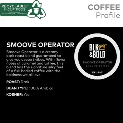 Keurig K-Cups<BLK & Bold Smoove Operator Coffee Keurig® K-Cup® Pods, Dark Roast, 80/Carton (OKB90056CT)