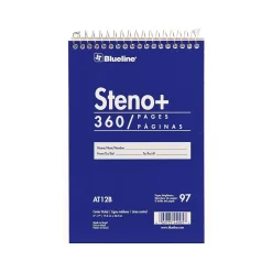 Blueline Steno+ Pad, 6" x 9", Pitman-Ruled, Blue, 180 Sheets/Pad (AT12B) Best
