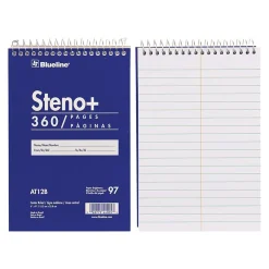 Blueline Steno+ Pad, 6" x 9", Pitman-Ruled, Blue, 180 Sheets/Pad (AT12B) Best