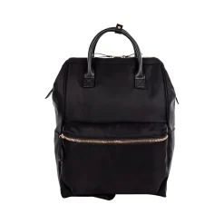 Bond Street Black Genuine Leather Backpack/Tote Bag, Medium (BKP5029BS-BLACK)