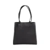 Bond Street Black Vegan Leather Tote Bag, Medium (LBG5054BS-BLACK)
