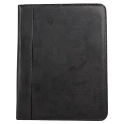 Bond Street Faux Leather Padfolio with Zipper Closure, Black (WRC5043BS-Black)