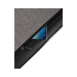 Bond Street Faux Leather Padfolio with Zipper Closure, Gray (WRC1503BS-GREY)