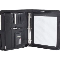 Bond Street Faux Leather Padfolio with Zipper Closure, Black (RGB1102BS-BLACK)